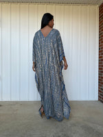 MALA handworks iynta Kaftan in Gray and Blue Tie Dye