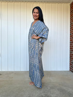 MALA handworks iynta Kaftan in Gray and Blue Tie Dye