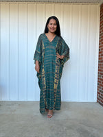 MALA handworks iynta Kaftan in Green and Black Tie Dye