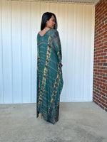 MALA handworks iynta Kaftan in Green and Black Tie Dye