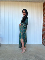 MALA handworks iynta Kaftan in Green and Black Tie Dye
