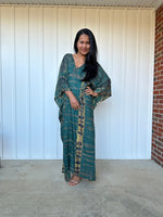 MALA handworks iynta Kaftan in Green and Black Tie Dye