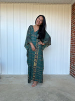 MALA handworks iynta Kaftan in Green and Black Tie Dye