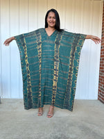 MALA handworks iynta Kaftan in Green and Black Tie Dye