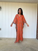 MALA handworks iynta Kaftan in Orange and Blue Tie Dye