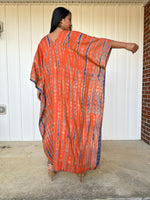 MALA handworks iynta Kaftan in Orange and Blue Tie Dye