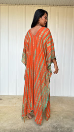 MALA handworks iynta Kaftan in Orange and Green Tie Dye