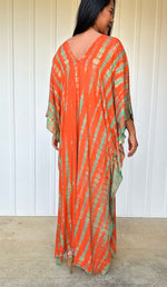 MALA handworks iynta Kaftan in Orange and Green Tie Dye