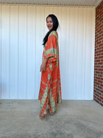 MALA handworks iynta Kaftan in Orange and Lime Green Tie Dye