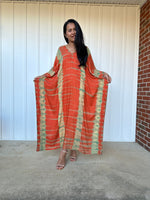 MALA handworks iynta Kaftan in Orange and Lime Green Tie Dye