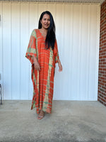 MALA handworks iynta Kaftan in Orange and Lime Green Tie Dye