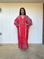 MALA handworks iynta Kaftan in Red and Black Tie Dye