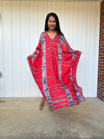 MALA handworks iynta Kaftan in Red and Black Tie Dye