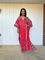 MALA handworks iynta Kaftan in Red and Black Tie Dye