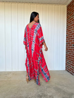 MALA handworks iynta Kaftan in Red and Black Tie Dye