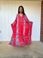 MALA handworks iynta Kaftan in Red and Black Tie Dye