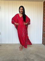 MALA handworks iynta Kaftan in Red and Black Tie Dye