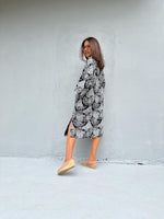 Kaia Blossom Fleece Lined Dress in Black & Cream-KM-5-Mala Handworks