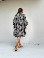 Kaia Bouquet Dress in Black & Cream-KM-13-Mala Handworks