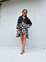 Kaia Brushstroke Dress in Black & White-KM-14-Mala Handworks