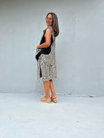 Kaia Chrysanthemum Fleece Lined Dress in Cream-KM-16-Mala Handworks