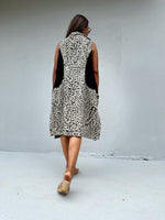 Kaia Chrysanthemum Fleece Lined Dress in Cream-KM-16-Mala Handworks