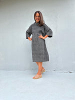 Kaia Coin Dot Shift Dress in Black & Cream-KM-12-Mala Handworks