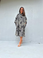 Kaia Collage Shift Dress in Gray & Black-KM-10-Mala Handworks