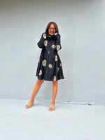 Kaia Dandelion Jersey Dress in Black & Cream-KM-15-Mala Handworks