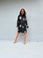 Kaia Dandelion Jersey Dress in Black & Cream-KM-15-Mala Handworks