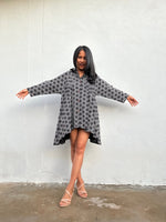 Kaia Starburst Shirt Dress in Gray-KM-4-Mala Handworks
