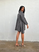 Kaia Starburst Shirt Dress in Gray-KM-4-Mala Handworks