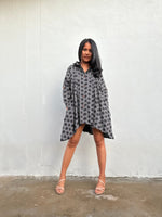 Kaia Starburst Shirt Dress in Gray-KM-4-Mala Handworks