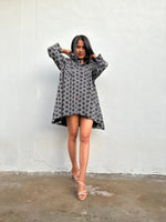 Kaia Starburst Shirt Dress in Gray-KM-4-Mala Handworks