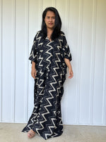 Mala Handworks Luna Chevron Kaftan in Black