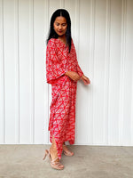 Luna Fan Kaftan in Red-A-237-50-Mala Handworks