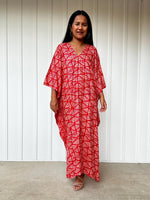Luna Fan Kaftan in Red-A-237-50-Mala Handworks