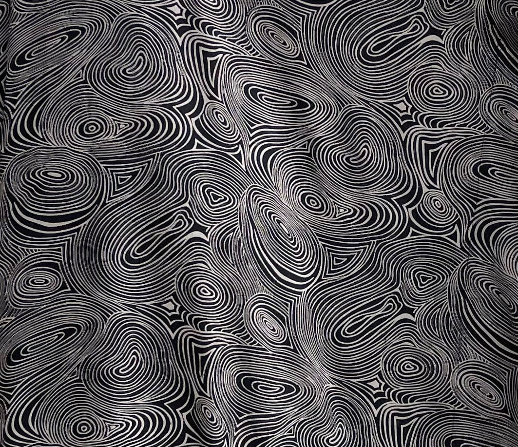 MALA handworks Luna Kaftan in Black and Abstract Silkscreen