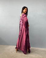 Mala Handworks Luna Kaftan in Eggplant Echoeye Pattern