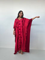 Mala Handworks Luna Kaftan in Merlot Echoeye Pattern