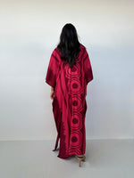 Mala Handworks Luna Kaftan in Merlot Echoeye Pattern