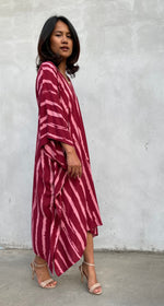 MALA handworks Luna Kaftan in Red and Pattern Silkscreen