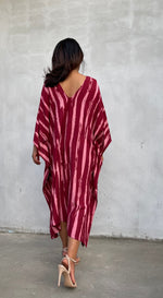MALA handworks Luna Kaftan in Red and Pattern Silkscreen
