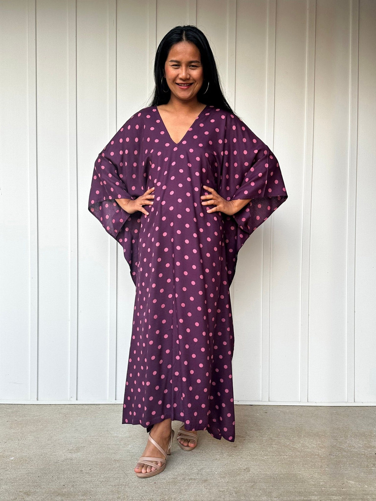 Mala Handworks Luna Micro Dot Kaftan in Purple
