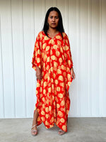 Mala Handworks Luna Orbs Kaftan in Orange