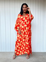 Mala Handworks Luna Orbs Kaftan in Orange