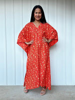 Mala Handworks Luna Prism Mosaic Kaftan in Orange