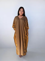 Luna Tessera Kaftan in Olive-A-206-40-Mala Handworks
