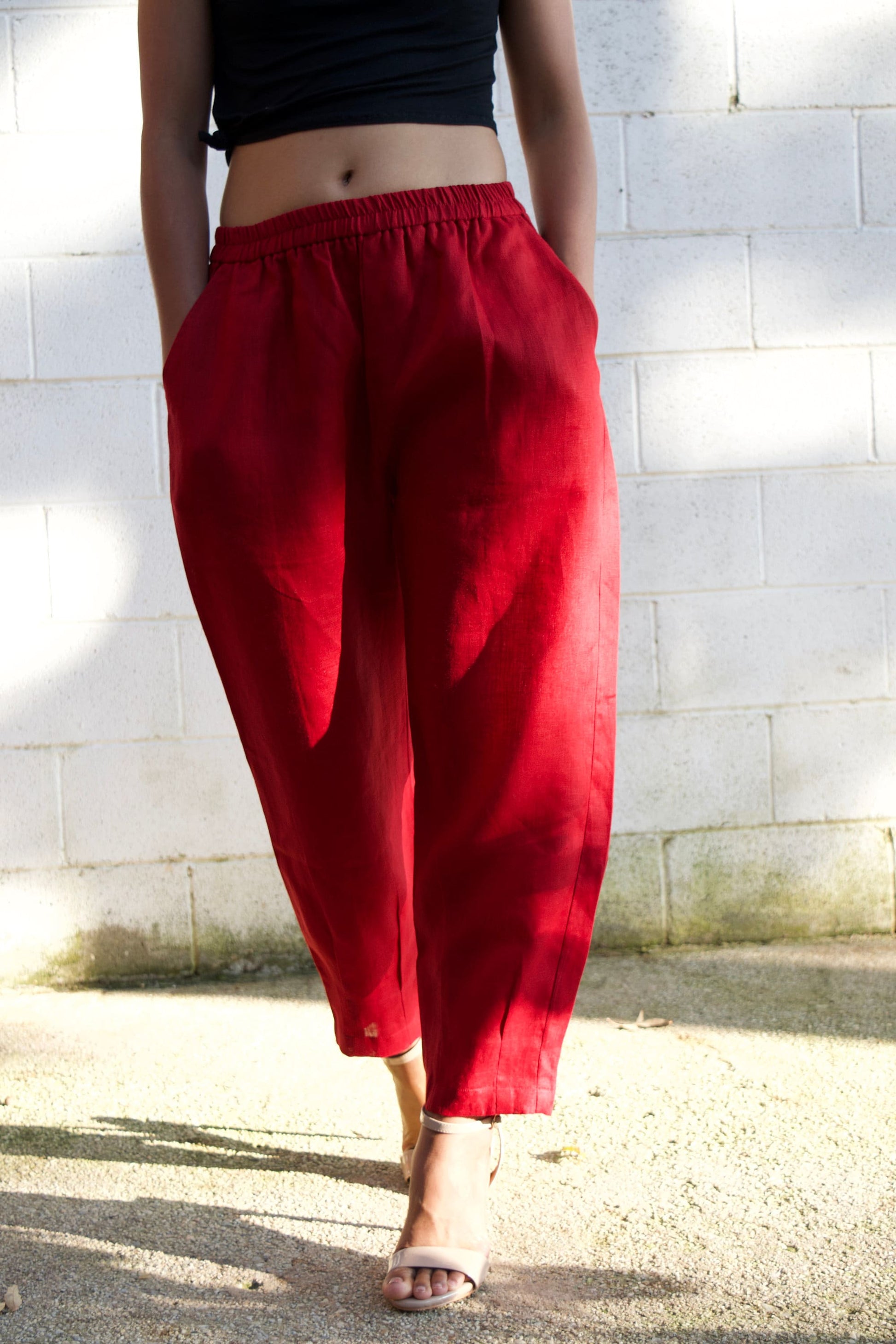 MALA handworks  Ruby Lyla Linen pants in Red