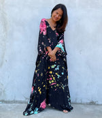 MALA handworks Mala Kaftan in Black and Rainbow Tie Dye
